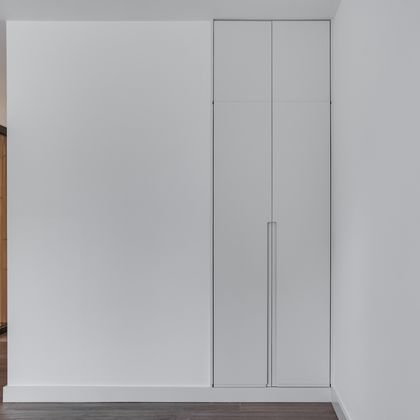 Roupeiro de portas inteiras com puxador escavado